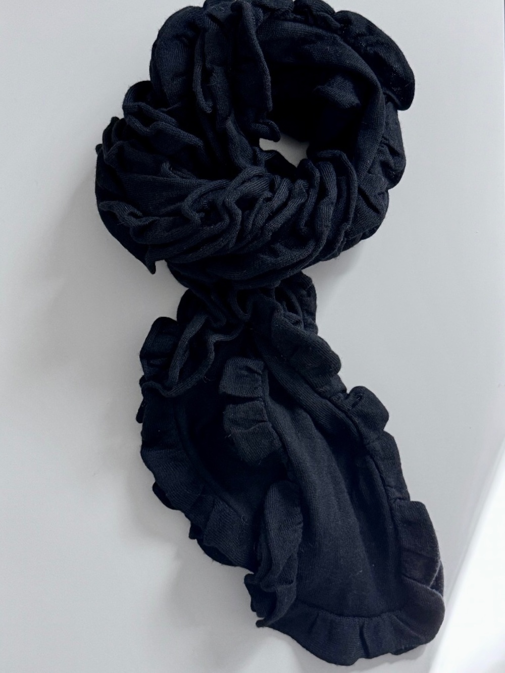 J. Crew Wool Ruffled Scarf - Black